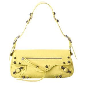 Balenciaga Le Cagole Small Leather Shoulder Bag, Yellow